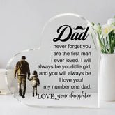 Modern love-themed customizable glass plaque with sentimental message and silhouette design